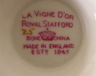 La Vigneau D’OR Royal Stafford Cup and Saucer