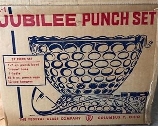 Jubilee Punch Set Federal Glass Co 