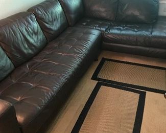 DARK BROWN LEATHER SECTIONAL