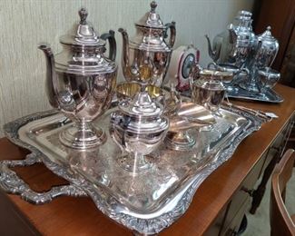 Beautiful coffee service with heavy tray