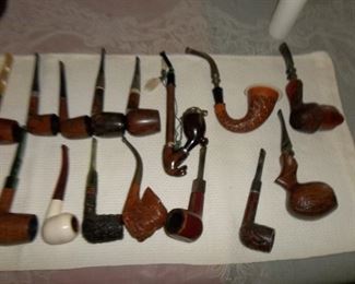 collection of tobacco pipes