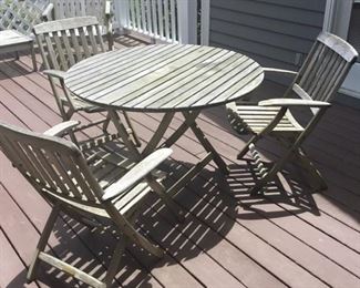 Teak Patio Set, plus side chairs and small table