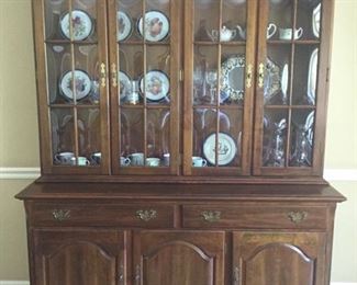 Bowed Glass Hutch Cabinet