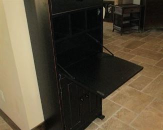 Tall Narrow Black Dropfront Desk