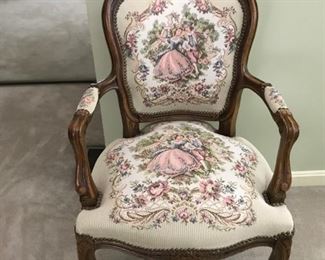 Victorian Style Tapestry Armed Chair