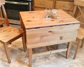 IKEA drop leaf table with 2 Matching Chairs 