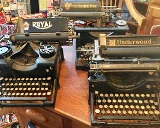 Royal, Underwood, LC Smith & Bros  Antique typewriters