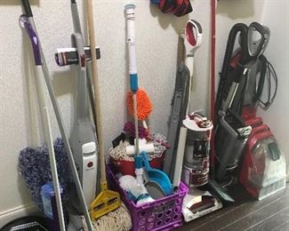 Rug doctor, vacuums, cleaning supplies
