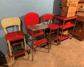 Vintage COSCO Step Stools and High Chair