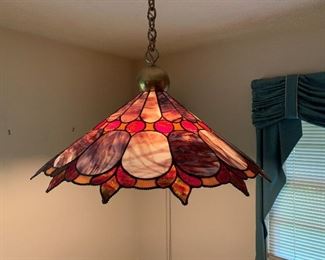 Slag Glass Hanging Lamp