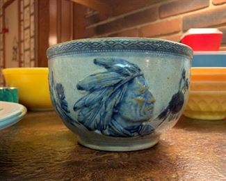 Antique Old Sleepy Eye Salt Bowl