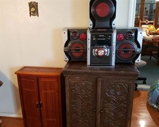cabinets, stereos