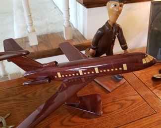 wooden plane and pilot