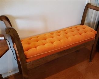 bench with velvet cushion