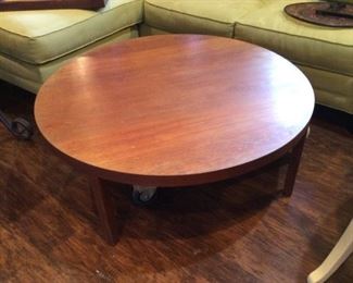 Mid-century round teak coffee table