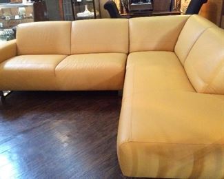 ItalSofa leather sectional Color: MANGO!