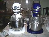 Blue and White Kitchenaid Mixers