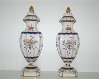 Porcelaine De Paris Vases/Urns - pair