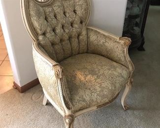 pair of fine french provincial ornate chairs 