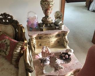 fine french provincial ornate table coffee and end table set 