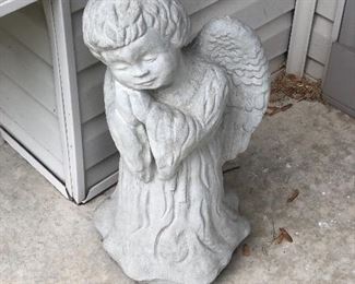cement angel lawn statue
