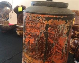 Antique coffee grinder metal tin 