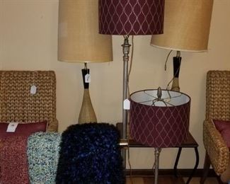 Wicker Chairs, Lamps 