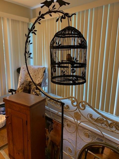 Bird cage and 2 matching lamps avail 