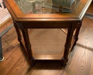 Faux bamboo cane table 