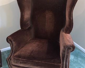 Pair of these beautiful Brown Wing Back Chairs from Hugos 