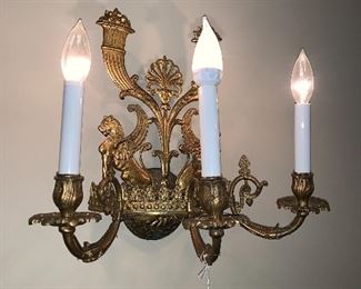 Pair of these vintage brass sconces. 