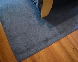 Blue area rug, approx. 9'4" X 10'