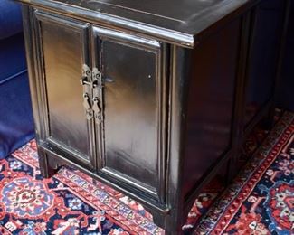 Pair of Asian inspired cabinet end tables