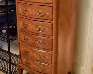 Marble top lingerie chest with inlay