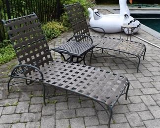 Brown Jordan lounge chairs and side table