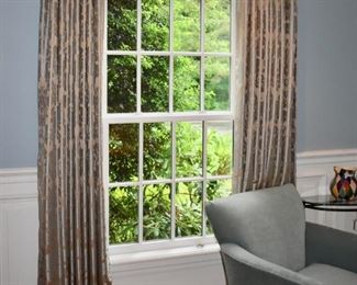 Silk Damask drapes (3 pairs)
