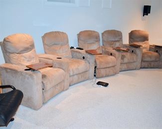 5 Seat reclining theater seats