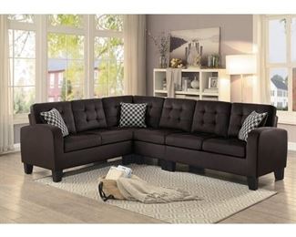 Homelegance Living Room (2/2) Corner Seat and Armless Chair( SECTIONAL) w/ End Tables.