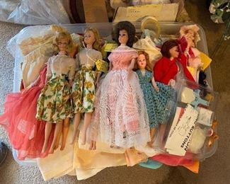 Vintage Barbies, Midge and Barbie clothes