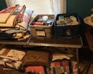 sewing materials, Handmade quilts - all in excellent condition