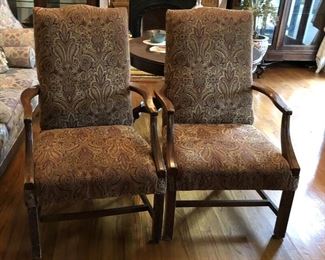 CH022: Pair of 2 Clothe and Wood Occasional Chairs Local Pickup  https://www.ebay.com/itm/123814075954