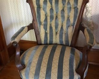 CH025: American Parlor / Sitting Room Chair Fabric and Wood Local Pickup  https://www.ebay.com/itm/113796216340