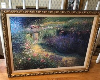 CH073: Garden Pathway framed giclee oil on canvas Local Pickup  https://www.ebay.com/itm/123814022959