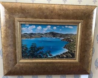 CH077: Pacific Island Bay Side framed giclee oil on canvas Local Pickup  https://www.ebay.com/itm/113796268307