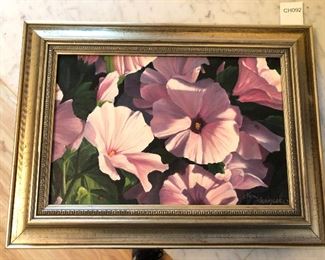 CH092: Lyn Lasneski Flowers Framed oil on canvas Local Pickup  https://www.ebay.com/itm/123813656668