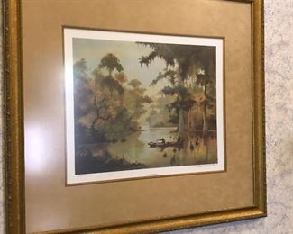 CH113: Robert Rucker Hand Side Gone Fishin' Framed Lithograph Local Pickup  https://www.ebay.com/itm/113796284909