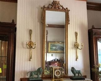 CH145: Antique Gold Gilt Mirror and Wall sconces Local Pickup   https://www.ebay.com/itm/113796340368 