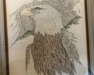 CH161: Bill Neat 1975 Eagle Framed Art Local Pickup   https://www.ebay.com/itm/123814084436 