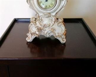 Antique-style clock with Gold accents. $25