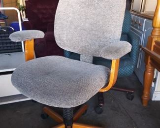 Grey upholstered Office Chair. $40